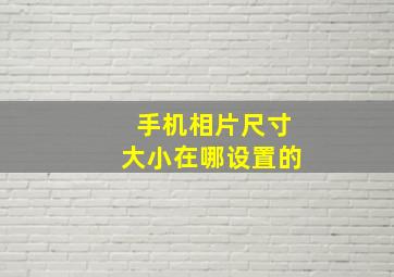 手机相片尺寸大小在哪设置的