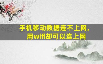 手机移动数据连不上网,用wifi却可以连上网