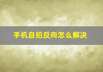 手机自拍反向怎么解决