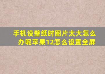 手机设壁纸时图片太大怎么办呢苹果12怎么设置全屏