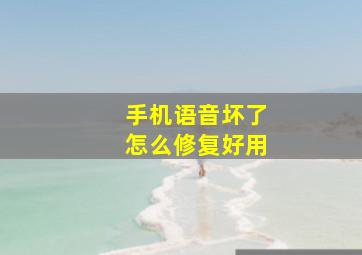 手机语音坏了怎么修复好用