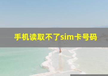 手机读取不了sim卡号码