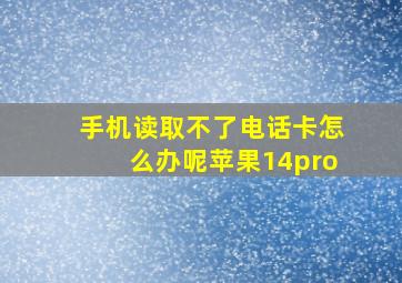 手机读取不了电话卡怎么办呢苹果14pro