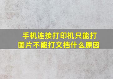 手机连接打印机只能打图片不能打文档什么原因