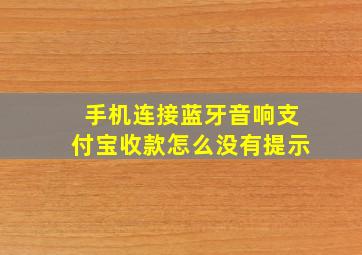 手机连接蓝牙音响支付宝收款怎么没有提示