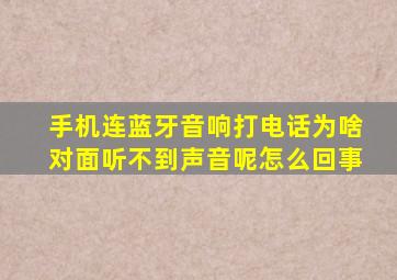 手机连蓝牙音响打电话为啥对面听不到声音呢怎么回事