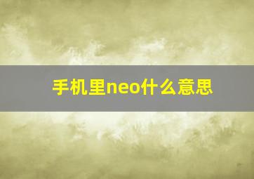 手机里neo什么意思