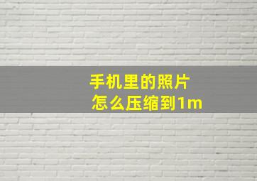 手机里的照片怎么压缩到1m