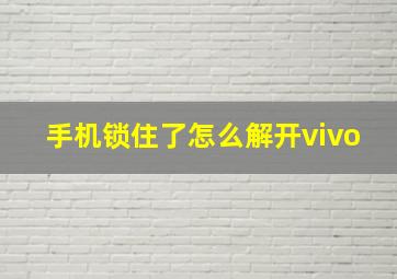 手机锁住了怎么解开vivo