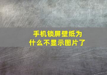 手机锁屏壁纸为什么不显示图片了