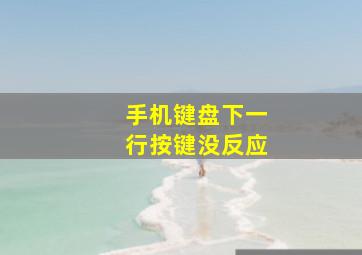 手机键盘下一行按键没反应