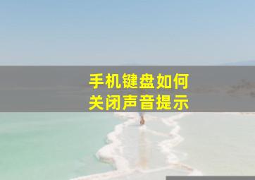 手机键盘如何关闭声音提示