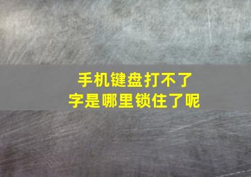 手机键盘打不了字是哪里锁住了呢