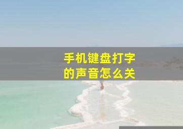 手机键盘打字的声音怎么关