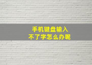 手机键盘输入不了字怎么办呢