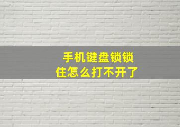 手机键盘锁锁住怎么打不开了