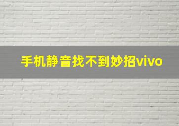 手机静音找不到妙招vivo