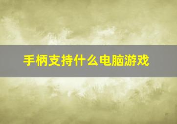 手柄支持什么电脑游戏