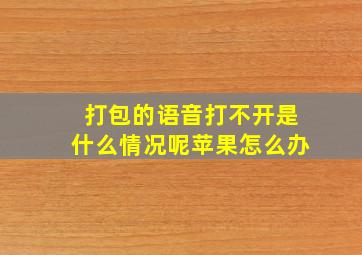 打包的语音打不开是什么情况呢苹果怎么办