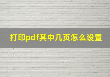 打印pdf其中几页怎么设置