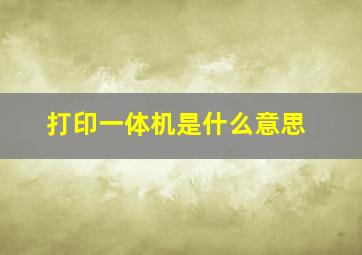 打印一体机是什么意思