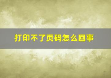 打印不了页码怎么回事