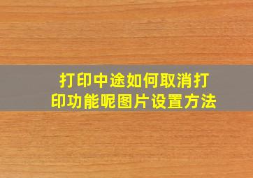 打印中途如何取消打印功能呢图片设置方法