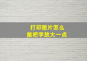 打印图片怎么能把字放大一点