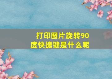 打印图片旋转90度快捷键是什么呢