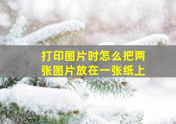 打印图片时怎么把两张图片放在一张纸上