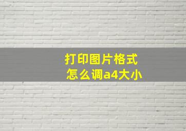 打印图片格式怎么调a4大小