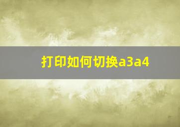 打印如何切换a3a4