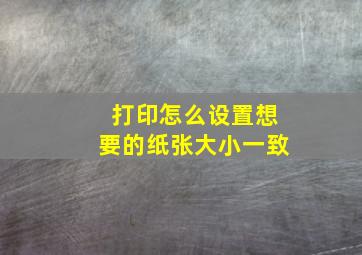 打印怎么设置想要的纸张大小一致