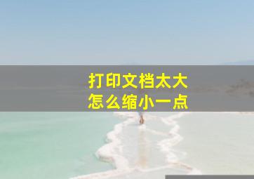 打印文档太大怎么缩小一点