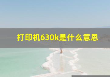 打印机630k是什么意思