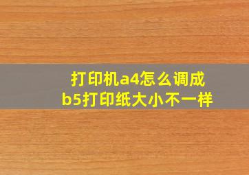 打印机a4怎么调成b5打印纸大小不一样