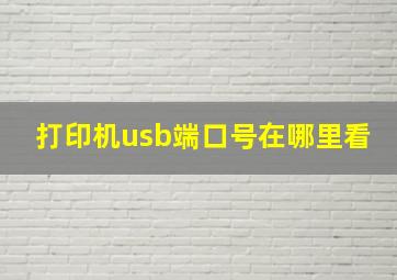 打印机usb端口号在哪里看