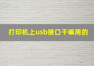 打印机上usb接口干嘛用的