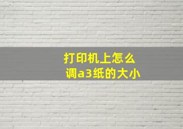 打印机上怎么调a3纸的大小