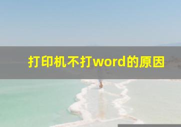 打印机不打word的原因