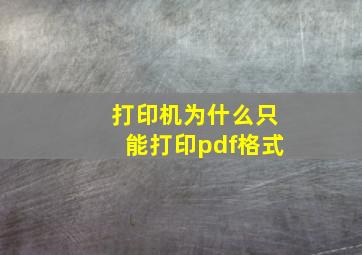 打印机为什么只能打印pdf格式