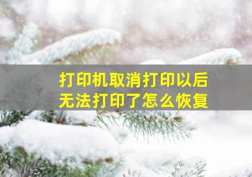 打印机取消打印以后无法打印了怎么恢复