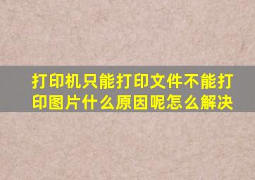 打印机只能打印文件不能打印图片什么原因呢怎么解决