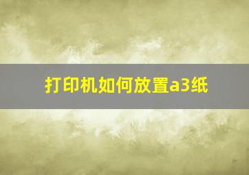 打印机如何放置a3纸