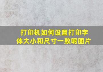 打印机如何设置打印字体大小和尺寸一致呢图片