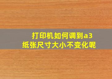 打印机如何调到a3纸张尺寸大小不变化呢