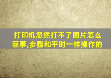 打印机忽然打不了图片怎么回事,步骤和平时一样操作的