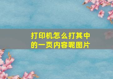 打印机怎么打其中的一页内容呢图片