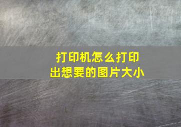 打印机怎么打印出想要的图片大小