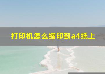 打印机怎么缩印到a4纸上